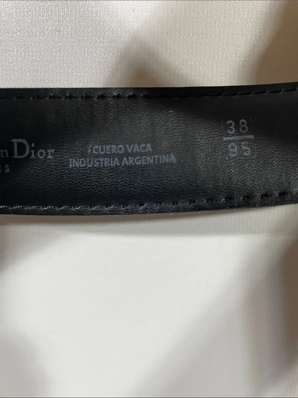 Dior Black Leather Men's Belt with Silver-Tone Buckle